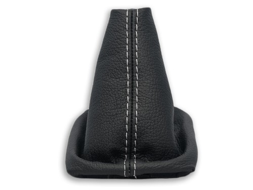 FOR VOLVO C30 S40 V50 GEAR BOOT GAITER LEATHER STITCH WHITE + FRAME - Foto 3 di 6