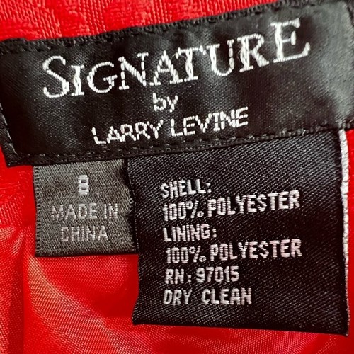 Larry Levine Signature 2pc Carol Red Blazer Skirt Suit Size 8 Career Casual - Picture 16 of 16