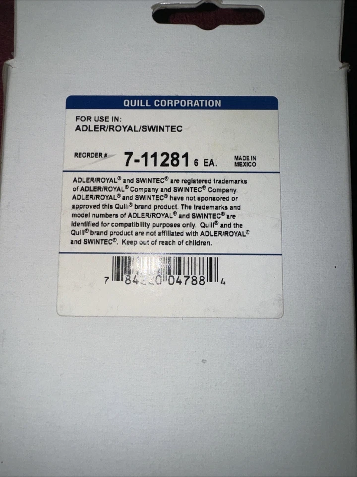 Adler Royal Swintec Premiun Pluma Marca 7-11281 5 De Los 6 Cartuchos Nuevo En Caja Foto 3 de 3