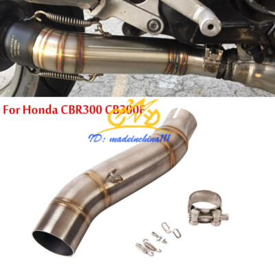 For Honda CBR300R CB300F Motorcycle Connector Exhaust Mid Pipe Link Tube Slip On