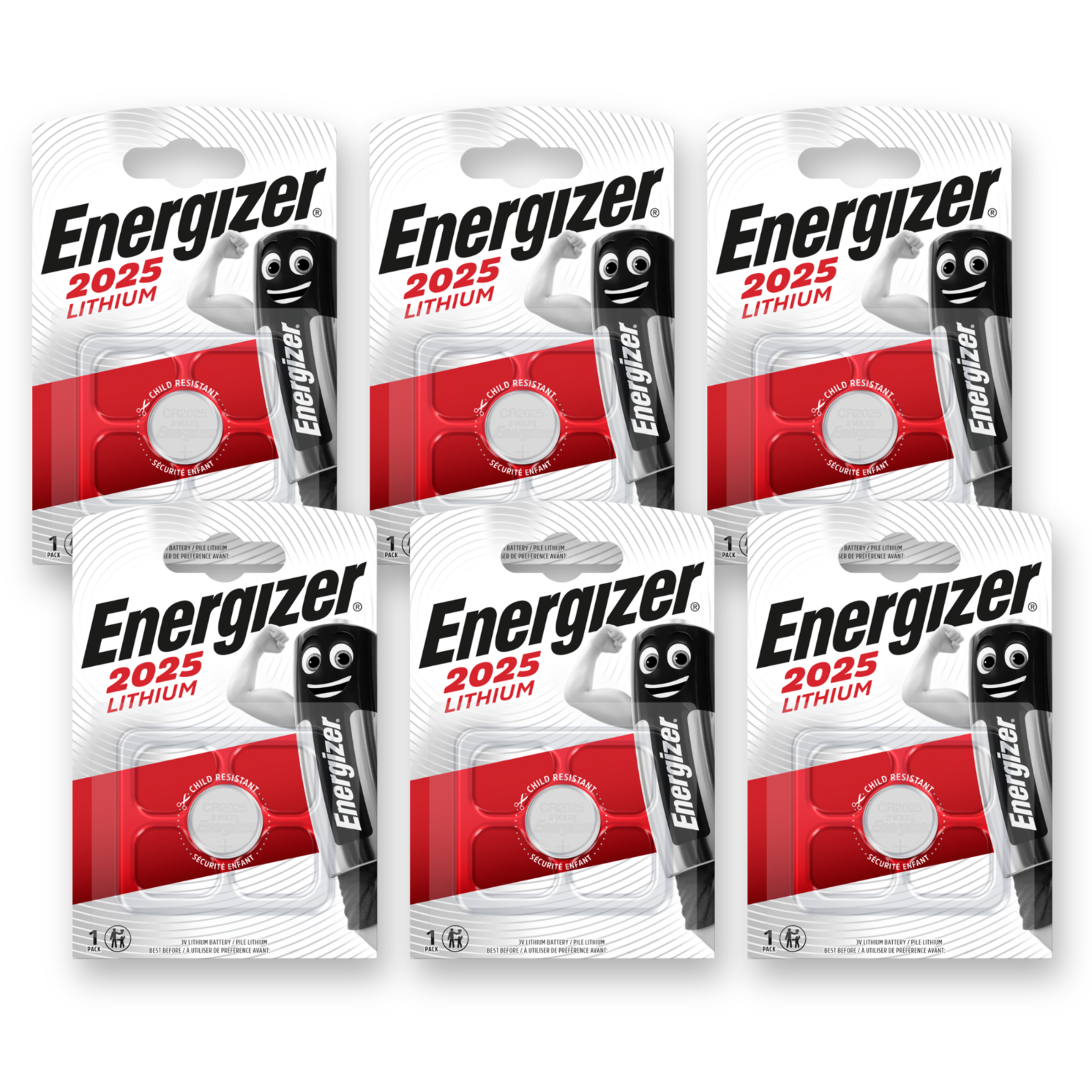 6x ENERGIZER CR2025 3V Batteries 2025 DL2025 Lithium Coin Cell *EXPIRY 10/2035*