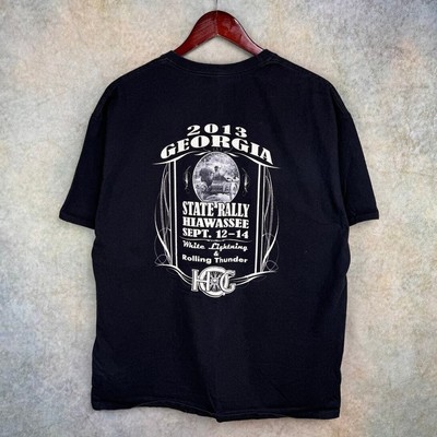 Harley Davidson Bike Rally T Shirt XL Black Georgia Owners Group Rolling Thunder