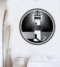 Vinyl Wall Decal Lighthouse Sea Ocean Nautical Marine Style Stickers 3406ig 