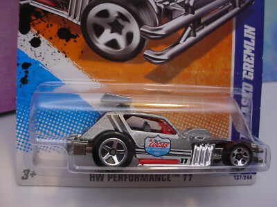 2011 i Hot Wheels AMC GREASED GREMLIN #137 gray;red;5sp;Lucas Oil