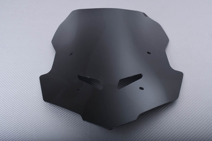 Pare-brise YAMAHA TRACER 900 GT contre turbulences casque bulle double bulle noire opaque