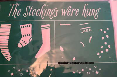 THE STOCKINGS WERE HUNG NEW Chalk Couture Transfer Stencil Retired 12''x18''