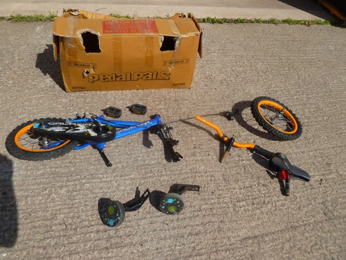 Pedal Pals Galaxia Mountain Bike 14 inch Orange Blue 4yrs+ Used Damaged