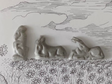 FEVES PAUL POILANE LES 3 ANES GRIS Série complète 1980  Manufacture VIREBENT