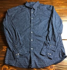 APT.9 Shirt Men's Size Large Slim Navy Blue Premier Flex Slim Fit Dress Top