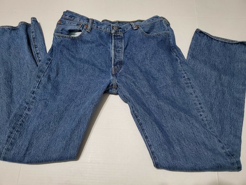 Levi's 501 Blue Jeans Men's W36 L36 Solid Cotton Mexico Belt Loop | eBay