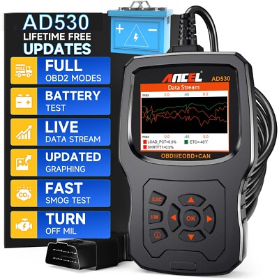 ANCEL AD530 Profi OBD2 Diagnosegerät Tool KFZ OBD2 Scanner Auto Batterietester 