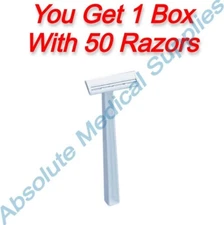 *50-Pieces* Personna Disposable Single Blade Fixed Head Face Razor 75-0003
