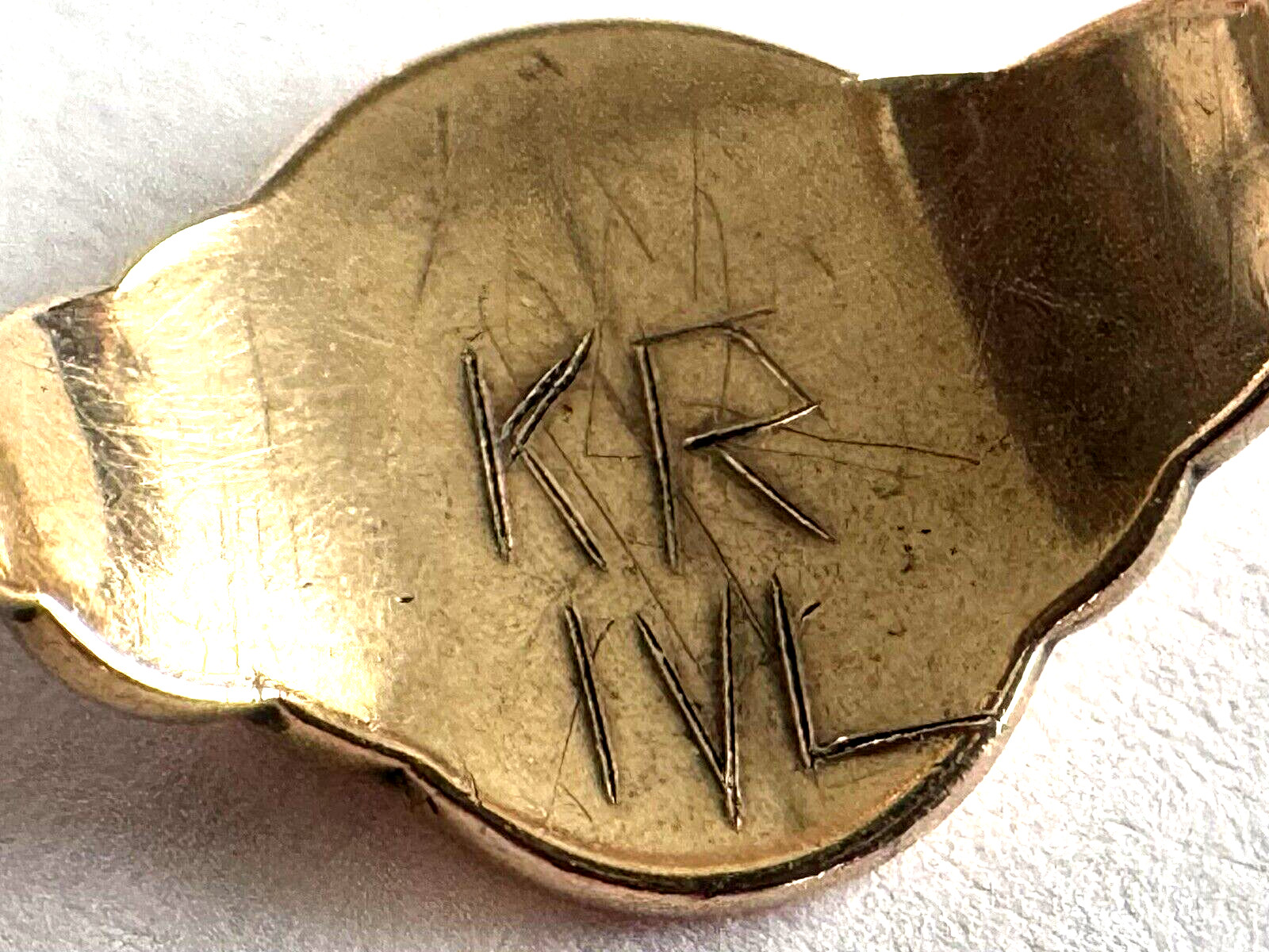 Antique 8K Solid Gold Initial Letter Monogram Lad… - image 5