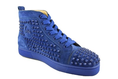 Christian Louboutin Atlantic Blue Matte Louis Spikes Size 40 | eBay