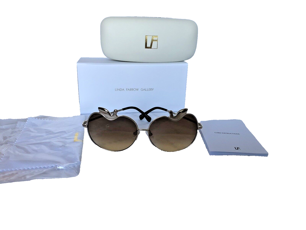 LINDA FARROW Markus Lupfer Gold Apple Statement Sunglasses  display picture 1