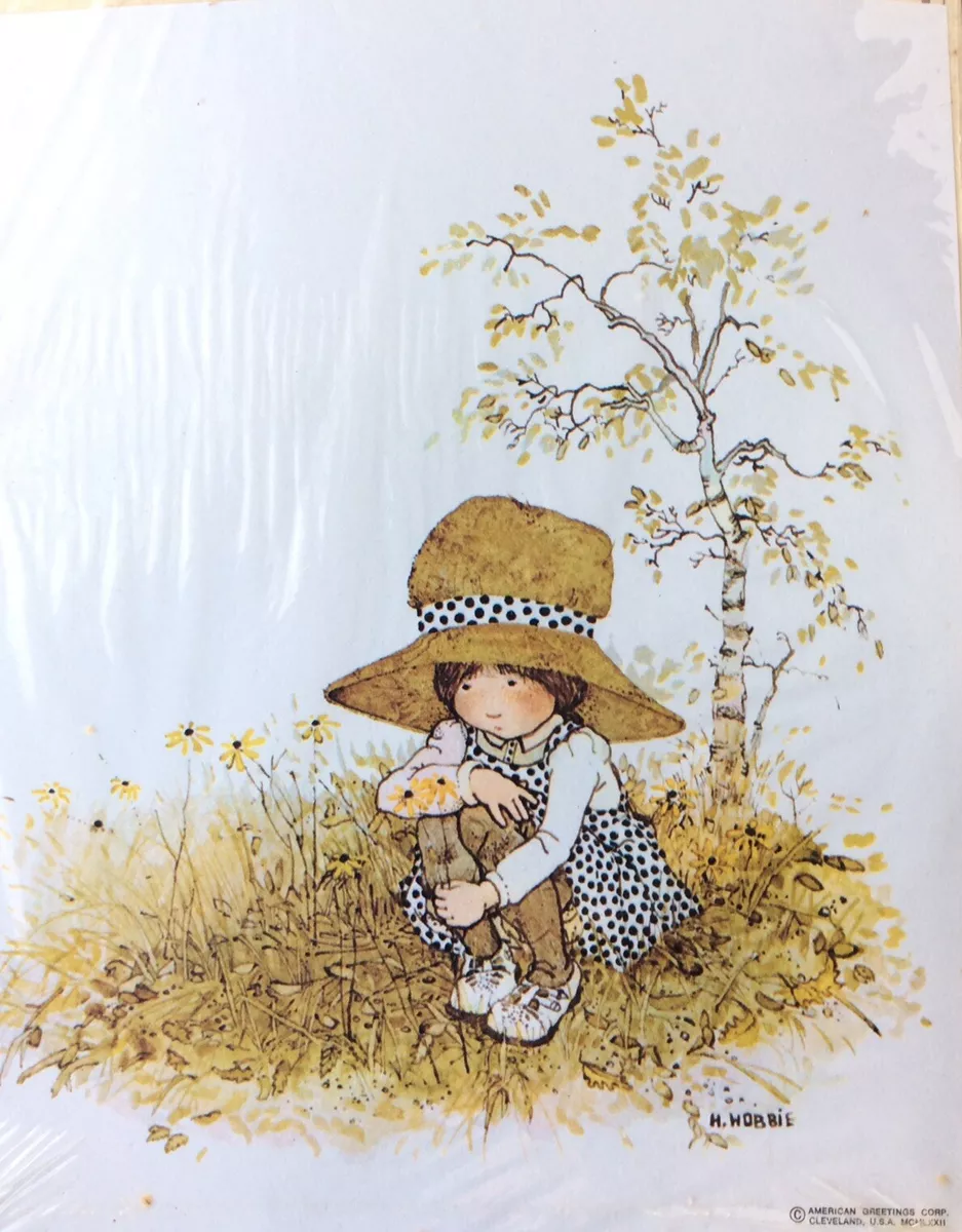 Vintage Holly Hobbie Print Decoupage Craft for Framing One Print 6 in. x 7 in