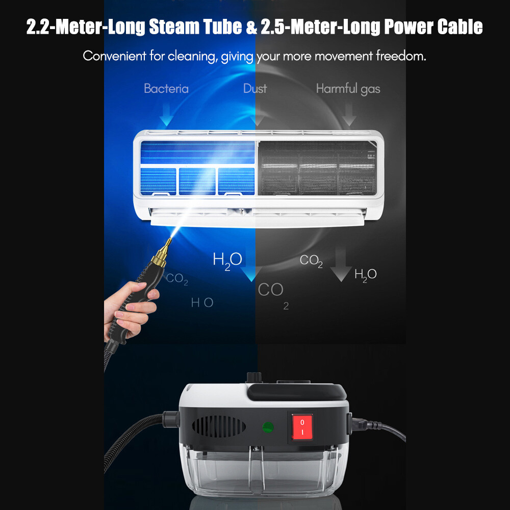 Handheld Pressurized Steam Cleaner 2500W for Couch Auto Floor Kitchen Home C7R4