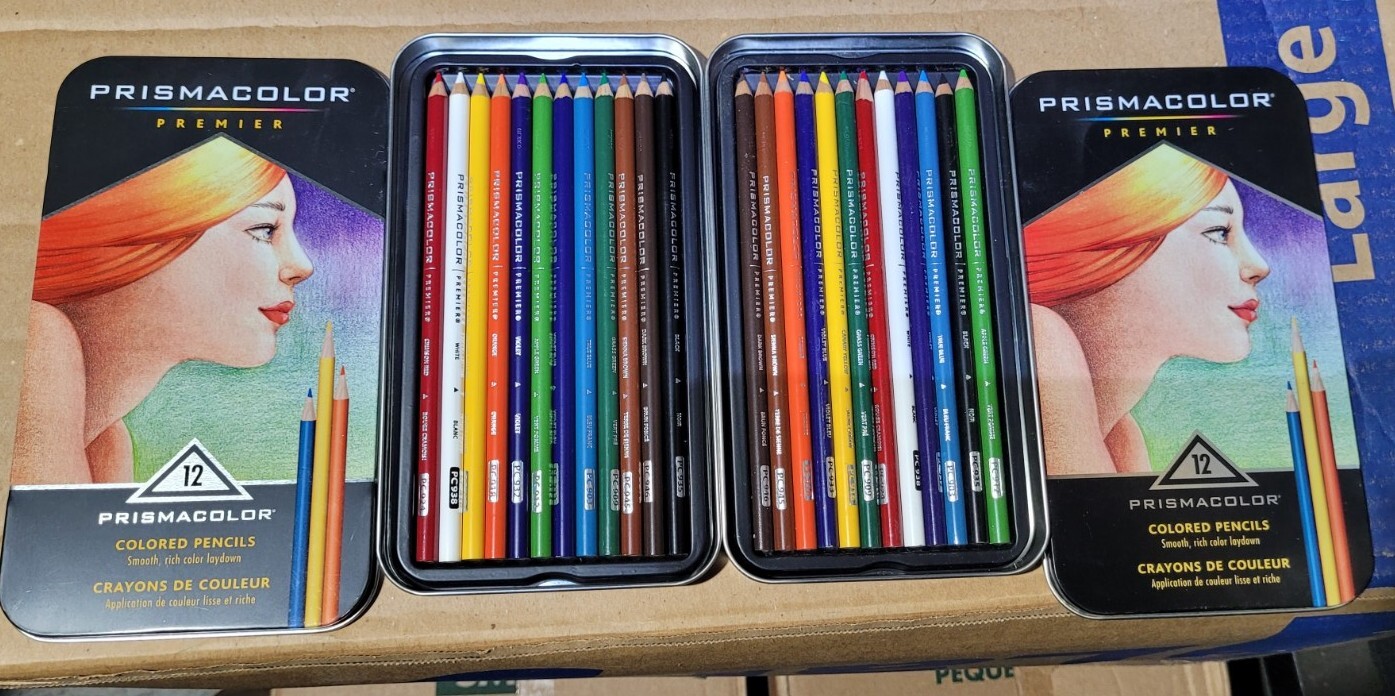 Opened  but unused  Prismacolor Premier Colored Pencils 12 Pack ( set 3596 )