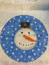 Handpainted Needlepoint Canvas,18mesh Zweigart Snowman's face ornaments JWPO 013