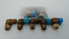 LOT OF (7) NEW! SSP PARKER 1/4"TUBE X 3/8"MNPT BRASS MALE ELBOWS IBU4ME6