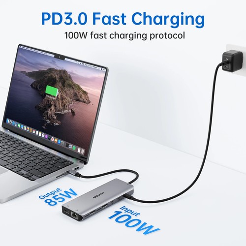 4K60Hz USB C Hub Type-C to Dual HDMI,Laptop Docking Station with DP RJ45 USB3.1 - 第 6/21 張圖片