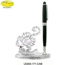 CRYSTOCRAFT SWAROVSKI ELEMENTS SILVER PEN SCORPION ZODIAC SIGN
