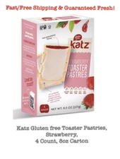 Katz Gluten free Toaster Pastries, Strawberry, 4 Count, 8oz Carton