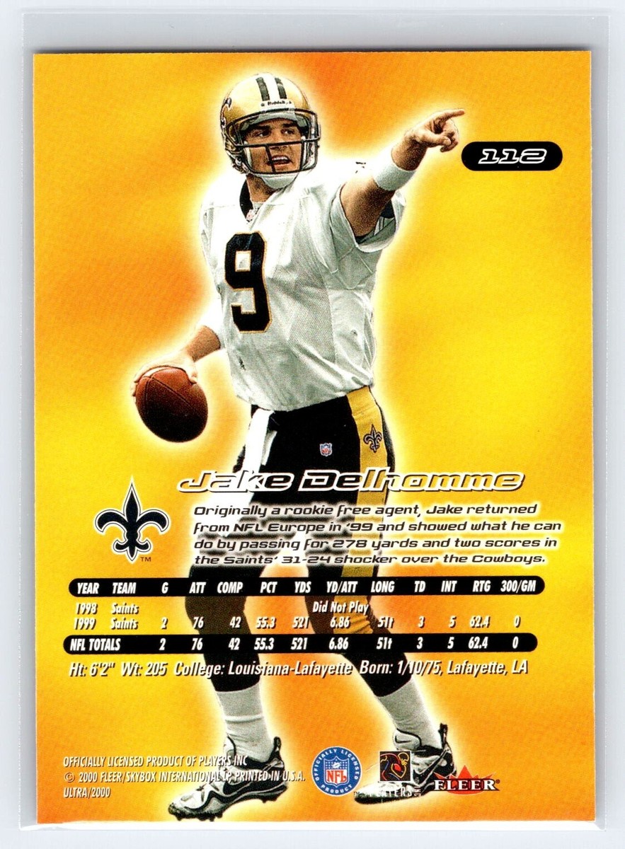 JAKE DELHOMME 2000 Fleer Ultra Rookie Football Card #112 New