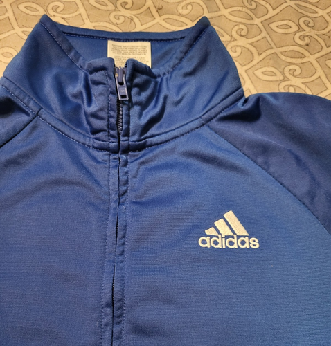 Adidas Blue Track Training Athletic Warm Up Jacket Boys US Medium 10-12 Years - Picture 2 of 4