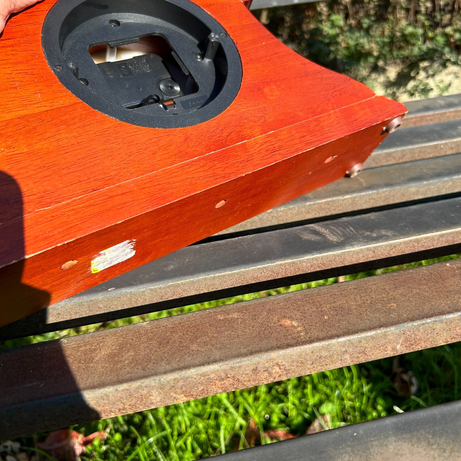 Brownstone Tabletop Mantle Clock Solid Wood Glass Face Home Decor