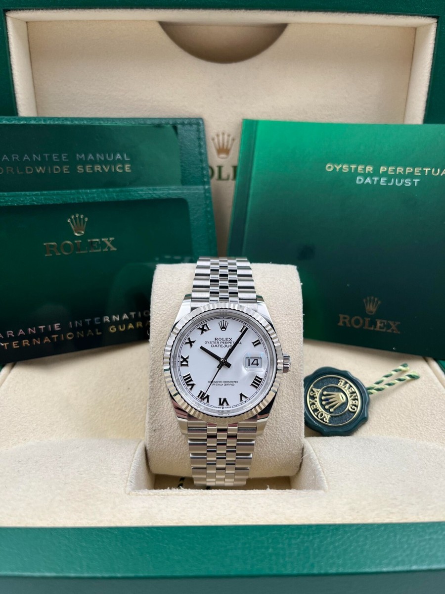Rolex Datejust 36mm White Dial Roman Numerals Rolex Date Just