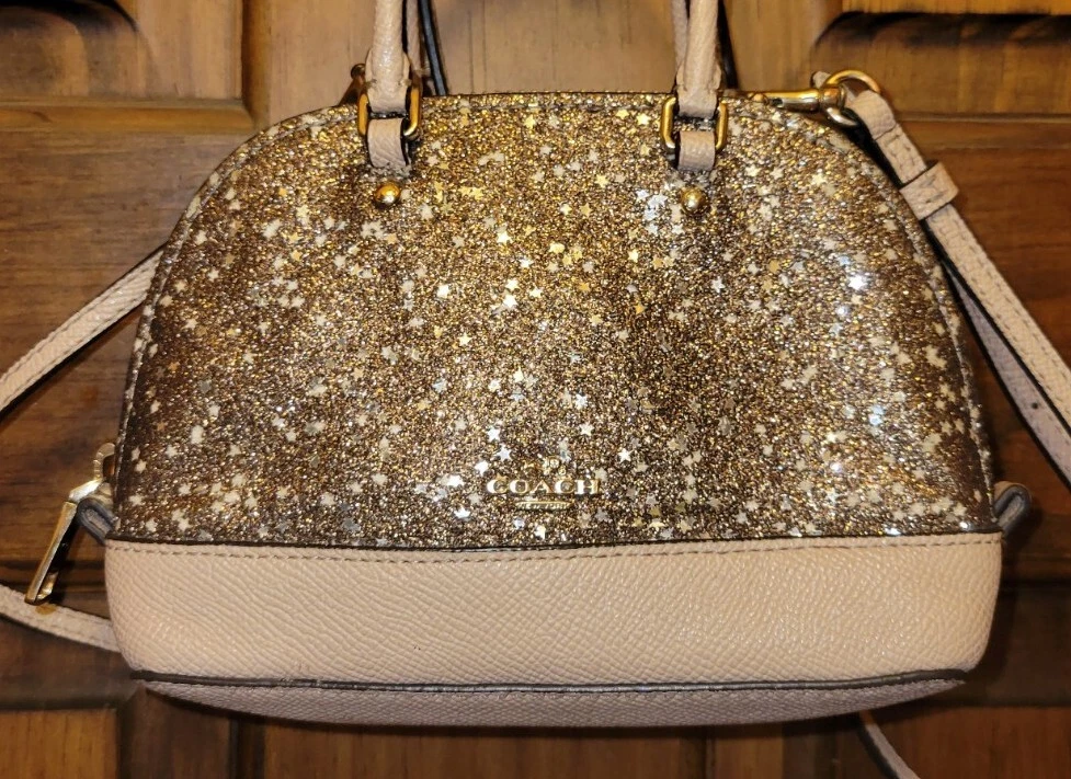 COACH MICRO MINI SIERRA SATCHEL GOLD WITH STAR GLITTER F22891