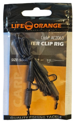 Life Orange POWER LEAD CLIP Ready-to-use Rig 50cm 2Stk Ansitzangeln Carpfishing