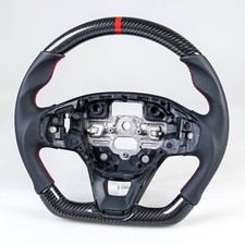 Carbon Flat Bottom Leather Red Steering Wheel For Ford Bronco Sport 2021-2024