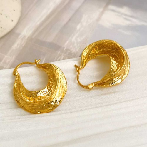 Fashion Bohemian style Gold plating Baroque basket Earrings Women Hoop Ear Cuff - Picture 4 of 10