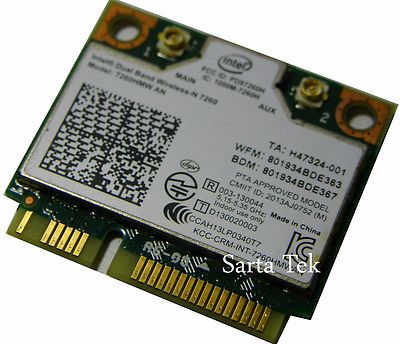 Intel Dual Band Wireless-N 7260 802.11agn, 7260HMW AN BT 4.0 PCIe Half 