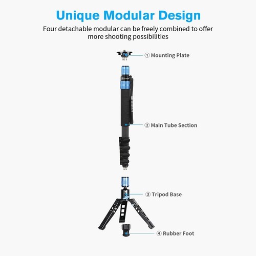 Sirui P-325FS 5-Section Carbon Fiber Monopad With VA-5 Compact Video Head - Picture 5 of 9