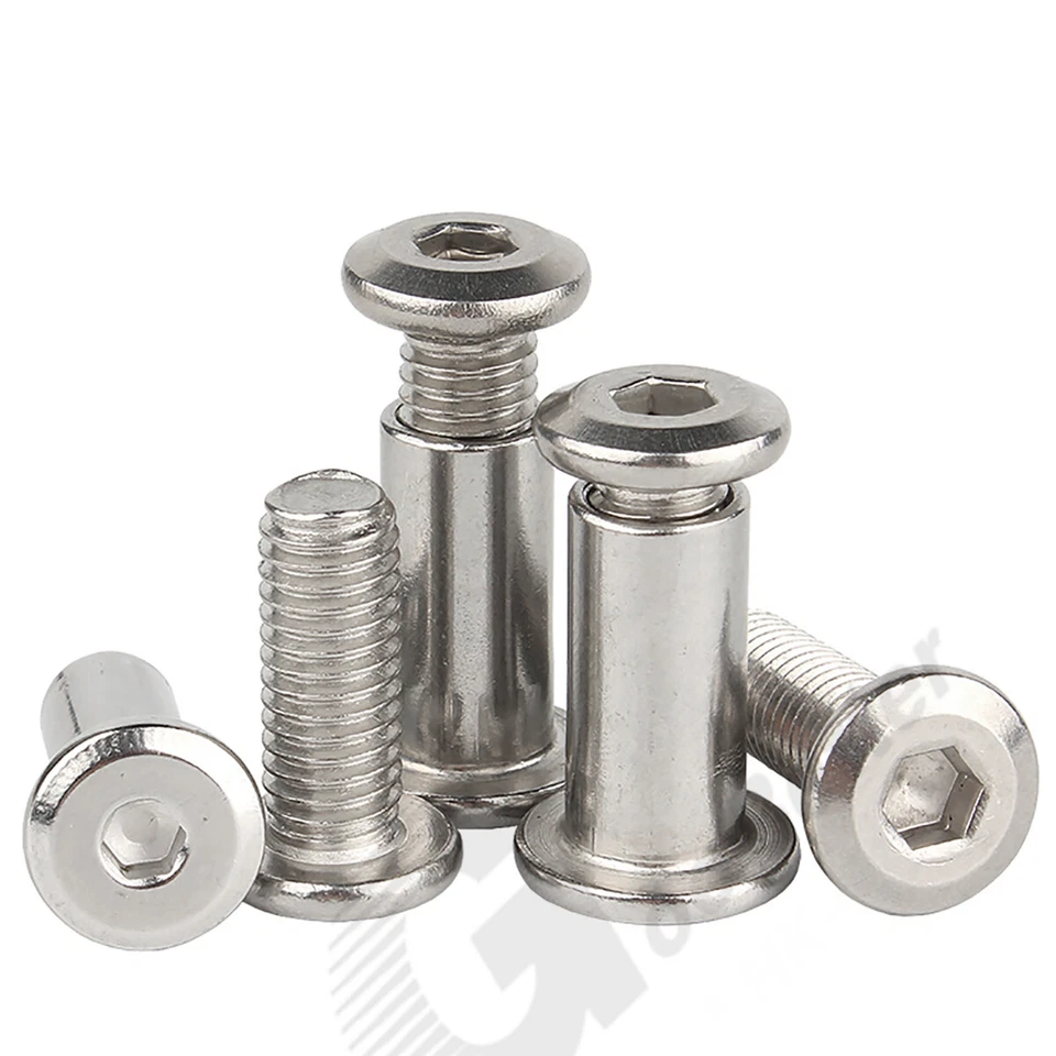 Möbelschrauben M4 M5 Flachkopfschrauben Hülsenmuttern A2 Edelstahl Innensechskan - Bild 3 von 4