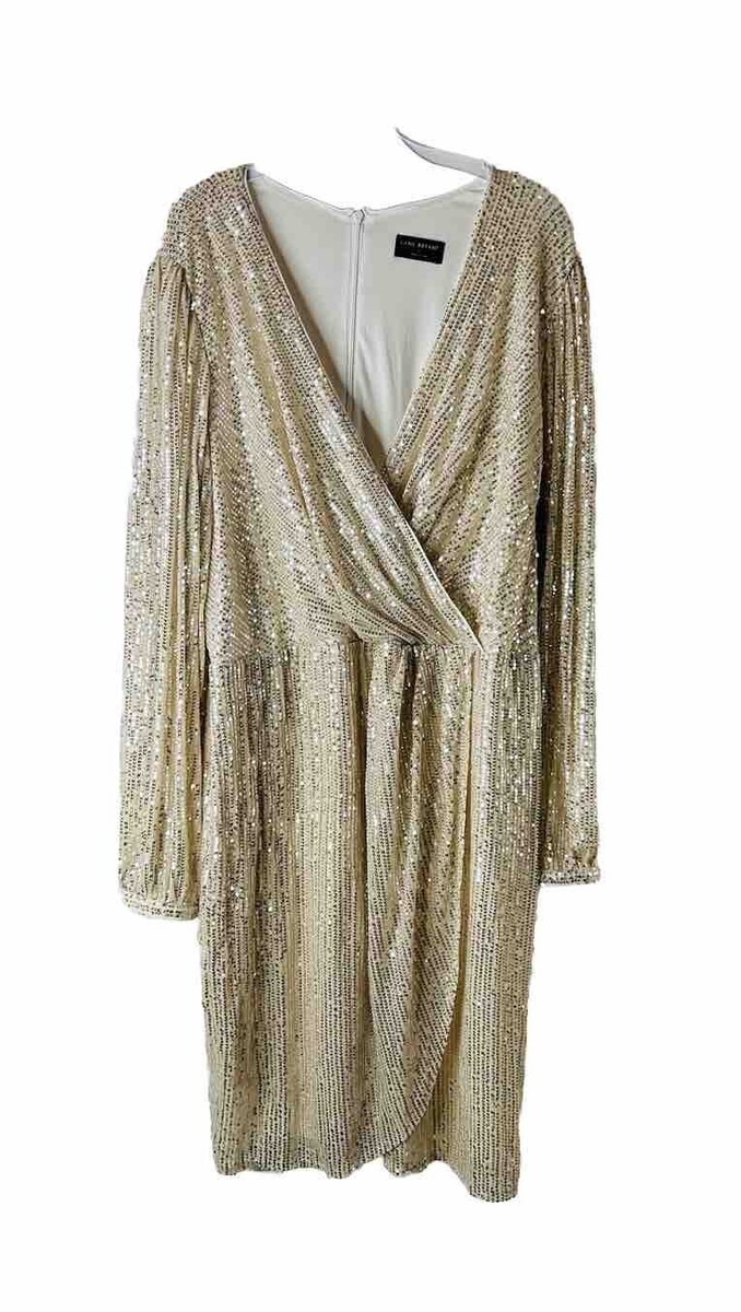 New Lane Bryant Womens 22 Pleated Waist All Over Sequin Dress