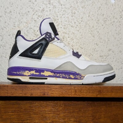 Nike Air Jordan IV Retro GS White Violet Purple Kids Size 6Y US - Main Image