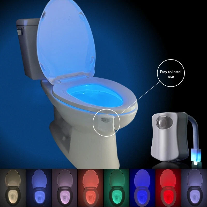 Smart PIR Motion Sensor Toilet Seat Night Light 8 Colors Waterproof  Backlight Sa