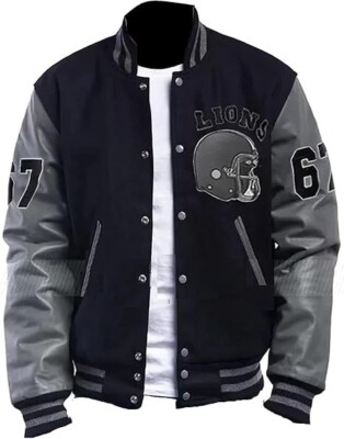 Herren Tom Hardy Venom 2 Baseball Bomber Varsity Wolle und Leder Jacke XS