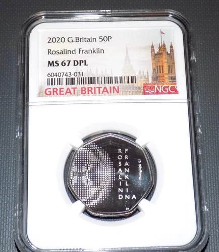 NGC 2020 GREAT BRITAIN ROSALIND FRANKLIN 50P PENCE UK MS67DPL MS 67 DPL Coin