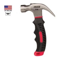 8 ounce Stubby Claw Hammer Drop Forged Carbon Steel Head 5" Rubber Grip Handle