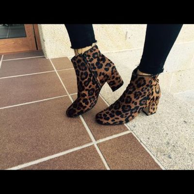 zara leopard print ankle boots