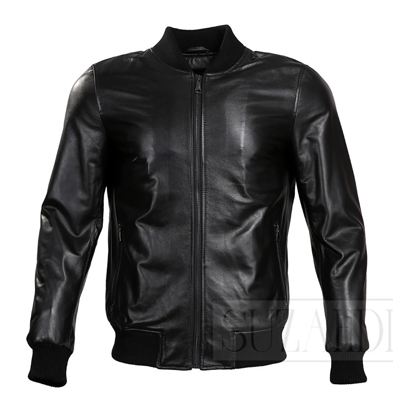 Men's Black Classic Bomber Chris Hemsworth Inspired Leather