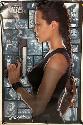 UNUSED ROLLED 2001 TOMB RAIDER LARA CROFT ANGELINA JOLIE 22X34 POSTER MEAD P1