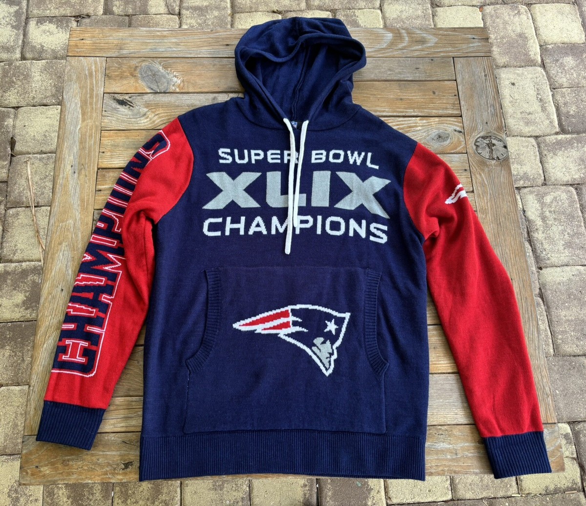New England Patriots M Super Bowl XLIX Champion Hoodie Sweater Red