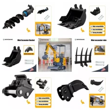 American mini excavator attachments: ripper, rake, bucket, Quick Hitch,Auger
