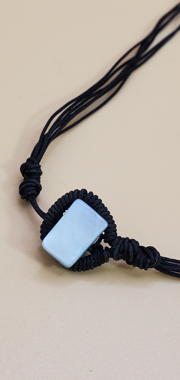 3 Strand Necklace Dyed Silvery Blue tone Abalone … - image 3